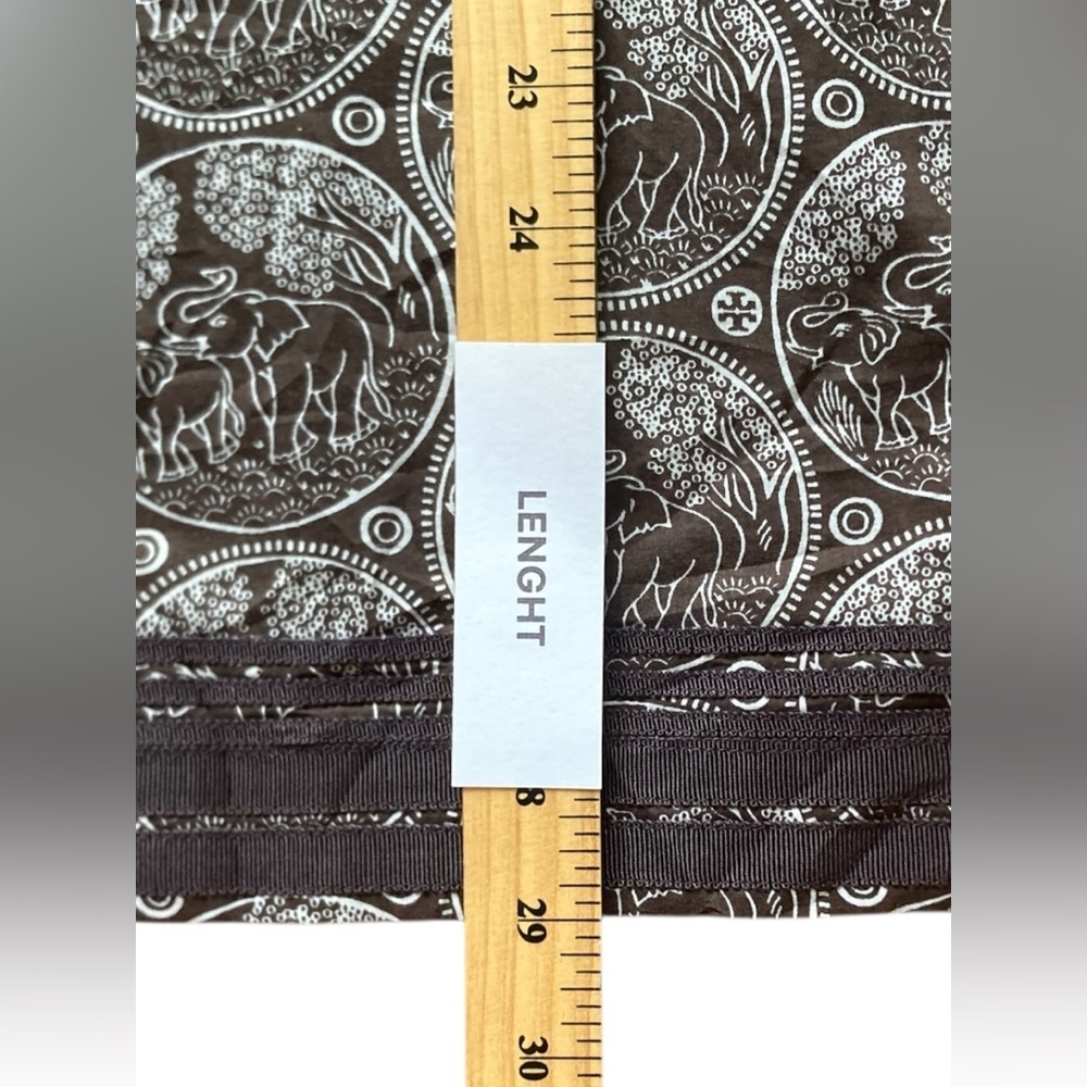 Tory Burch Brown White Elephant Print Tunic Dress Size 4 | Boho Resort Chic - Picture 6 of 7